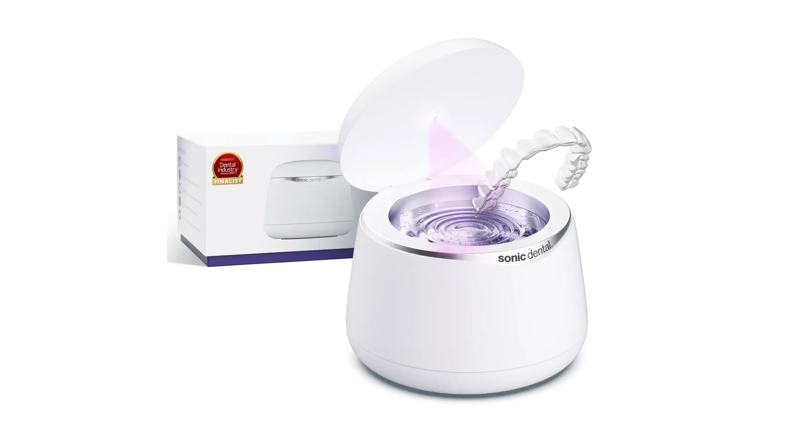 Sonic Spa Pro ultrasonic cleaner with UV-C light for cleaning clear aligners, retainers, and dental appliances